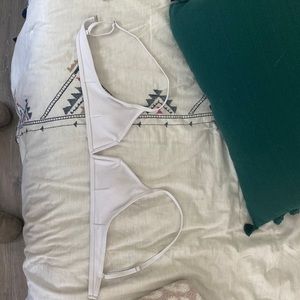 White, deep v bikini top